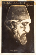 ** T2 Abdul Hamid II, Optical Illusion Art Postcard (fl) - Unclassified