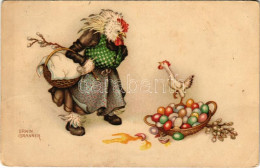 T2/T3 1918 Húsvéti Vita Tyúk Mamával / Easter Quarrel, Chicken Mom, Greeting Humour. M. Munk Wien Nr. 1179. Litho S: Erw - Non Classificati