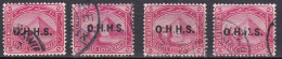 EG703C – EGYPT – OFFICIAL – VARIETIES - 1907 – Y&T # 8(x4) USED - Oficiales