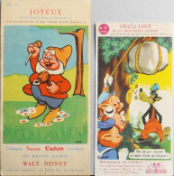 2 BUVARDS - Savon Cadum - BD BANDE DESSINÉE WALT-DISNEY - Joyeux Et Grand Loup Et Les 3 Petits Cochons - BE - Produits Ménagers