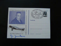 Entier Postal Stationery Card Aviation 80 Years Junkers F13 Rhein-Rurh-Posta 1999 - Cartoline Private - Usati