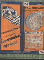 Cate Michelin N°74  Lyon Genève  Cote 3240.85 (M6359) - Cartes Routières