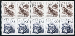 SWEDEN 1984 Mountain  Fauna 1.90 Kr. Booklet Pane MNH / **.  Michel 1272-73 - Unused Stamps