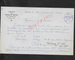 EQUITATION HIPPIMES LETTRE HIPPIQUE SOCIETE COURSE DE CHEVAUX À CHERBOURG 1949  : - Ruitersport