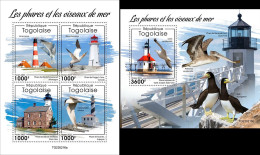 Niger 2023, Lighthouses And Birds, 4val In BF+BF - Albatro & Uccelli Marini