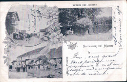 Souvenir De Marin NE, Hôtel Pension Du Poisson, Hôtel Fillieux, 3 Vues (19.6.1902) - Marin