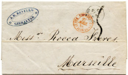 GIBRALTAR - LETTRE DE GIBRALTAR POUR MARSEILLE, 1859 - Gibraltar