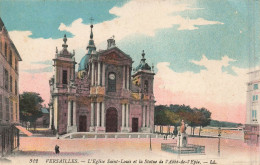 FRANCE - Versailles - L'église Saint Louis Et La Statue De L'Abbé De L'Epés - Carte Postale Ancienne - Versailles