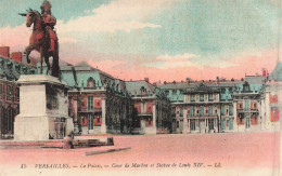 FRANCE - Versailles - Le Palais - Cour De Marbre Et Statue De Louis XIV - Carte Postale Ancienne - Versailles