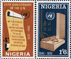 348049 MNH NIGERIA 1970 25 ANIVERSARIO DE LAS NACIONES UNIDAS - Nigeria (1961-...)