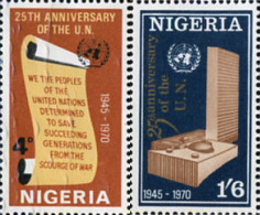 348049 MNH NIGERIA 1970 25 ANIVERSARIO DE LAS NACIONES UNIDAS - Nigeria (1961-...)