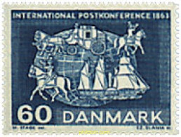 95955 MNH DINAMARCA 1963 CENTENARIO DE LA PRIMERA CONFERENCIA POSTAL INTERNACIONAL - Nuevos