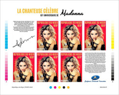 Niger 2023, Music, Madonna, 6val In BF IMPERFORATED - Chanteurs