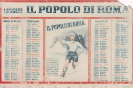 Calendarietto - Il Popolo Di Roma - Anno 1941 - Petit Format : 1941-60