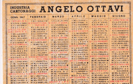 Calendarietto - Industria Cartonaggi - Angelo Ottavi - Roma - Anno 1947 - Petit Format : 1941-60