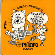 Autocollant Sticker Barberousse Phildar Sokken Minizup En Matouvu Chat Cat Gatto Gato 猫 Souris Mouse Topo 老鼠 Ratón - Stickers