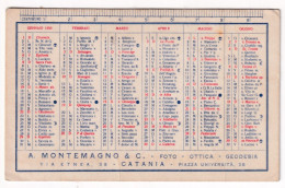 Calendarietto - Lenti Oftalmiche Eicon San Giorgio - A.montemagno E C. - Catania - Anno 1950 - Petit Format : 1941-60