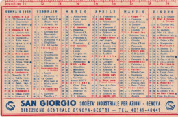 Calendarietto - Lenti Oftalmiche Eicon San Giorgio -genova - Anno 1950 - Petit Format : 1941-60