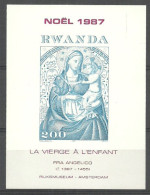 Rwanda 1987 Mi Block 105B MNH  (ZS4 RWNbl105B) - Madonnas