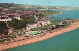 FOLKESTONE, KENT, ARCHITECTURE, BEACH, PORT, BOATS, CARS, ENGLAND, UNITED KINGDOM, POSTCARD - Folkestone