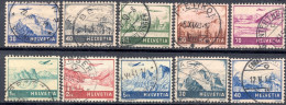 Schweiz Suisse 1941/48: Flugpost "Seen Lacs" Zu F27-34+43-44 Mi 387-394+506-507 Yv PA 27-34+42-43 Mit ⊙ (Zu CHF 50.00) - Used Stamps