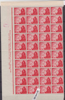 1941 Annexation Of Macedonia/ Tsar Boris III Mi-434 -MNH Sheet 4x10 +milesime  BULGARIA / BULGARIE - Neufs