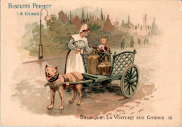 Chromo Biscuits Pernot Belgique La Voiture Aux Chiens N°13 Attelage à Chien Dog Cane La Lithographie Parisienne à Paris - Pernot