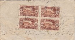 GRAND LIBAN :  Yvert 131 Bickfaya Type II Variété Dans La Légende Arabe En Bloc De 4 Sur Lettre De Biskinta De 1934 - Briefe U. Dokumente