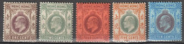 HONG KONG (CHINA) - 1903/4 - YVERT N°62/63+65+67 FILIGRANE CA + YVERT N°78 (FIL. CA MULTIPLE) ** MNH - COTE = 110+++ EUR - Nuevos