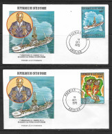 COTE D'IVOIRE 1978 FDC DECOUVERTE DU PETROLE EN COTE D'IVOIRE  YVERT N°473/474 - Petróleo