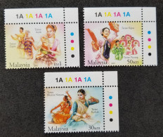 Malaysia Traditional Dance 2005 Costumes Dances Culture Attire Cloth Indian Chinese Malay Art (stamp Plate MNH - Malaysia (1964-...)