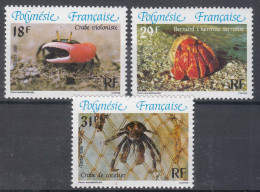 French Polynesia Polinesie 1986 Crabs Mi#442-444 Mint Never Hinged - Unused Stamps