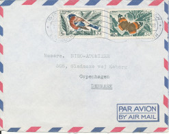 Lebanon Air Mail Cover Sent To Sweden Beyrouth 31-12-1965 Topic Stamps BIRD And BUTTERFLY - Lebanon