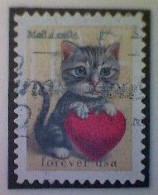 United States, Scott #5745, Used(o), 2023, Love Stamp: Kitten And Heart, (60¢) - Gebruikt