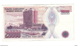 Turkey 20000 Lira 1988  201 Black Signatur - Turkije