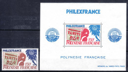 French Polynesia Polinesie 1982 Mi#350 And Block 6 Mint Never Hinged - Unused Stamps