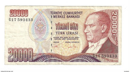 Turkey 20000 Lira 1988  202   Red Signatur - Turkey