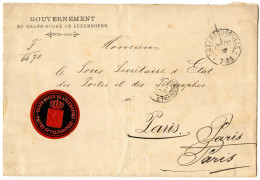 LUXEMBOURG - LETTRE EN FRANCHISE DES POSTES DE LUXEMBOURG POUR PARIS, 1895 - 1895 Adolphe De Profil