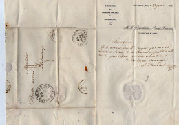 TB 4590 - 1842 - Lettre - Tribunal De SAINT - AMAND, Me F. BOURDALOUE, Avoué Pour Me BERTON, Avocat à CHATEAUROUX - 1801-1848: Voorlopers XIX