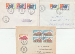 Timbre De Service, 3 Enveloppes Ayant Voyagées ( Peu Courant) - Storia Postale