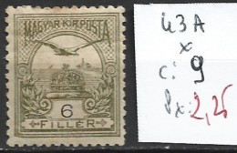 HONGRIE 43A * Côte 9 € - Unused Stamps