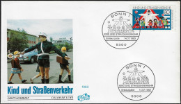 Allemagne 1983 Y&T 1019 Sur FDC. L'enfant Et Le Trafic Routier, Protection, Sécurité Routière - Ongevallen & Veiligheid Op De Weg