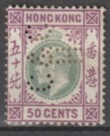 HONG KONG (CHINA) - 1903 - YVERT N°71 PERFIN !! (*) NEUF SANS GOMME FILIGRANE CA  - COTE = 60 EUR - Unused Stamps