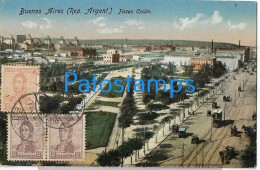 223067 ARGENTINA BUENOS AIRES PASEO COLON & TRANVIA TRAMWAY CIRCULATED TO FRANCE POSTAL POSTCARD - Argentine