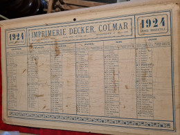 1924 CALENDRIER IMPRIMERIE DECKER RUE DES TETES COLMAR - Grand Format : 1901-20