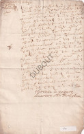 Beerlegem - Manuscript 1679 - Gesigneerd Florence Le Joyeux, Weduwe Van De Heer Van Beerlegem (V2907) - Manuscritos