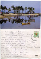 Malaysia 1995 Postcard Malaysian Fishing Village; 50c. Pineapple Stamp; Marnag, Terengganu Postmark - Malaysia
