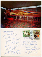 Malaysia 1978 Postcard Siamese Temple In Penang - Golden Buddha; Butterfly Stamps; Batu Ferringhi, Pulau Pinang Postmark - Malaysia