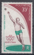 French Polynesia Polinesie 1968 Sport Olympic Games Mi#82 Mint Never Hinged - Neufs