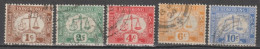 HONG KONG (CHINA) - 1924 - TAXE SERIE COMPLETE YVERT N°1/5 OBLITERES  - COTE = 50 EUR - Timbres-taxe